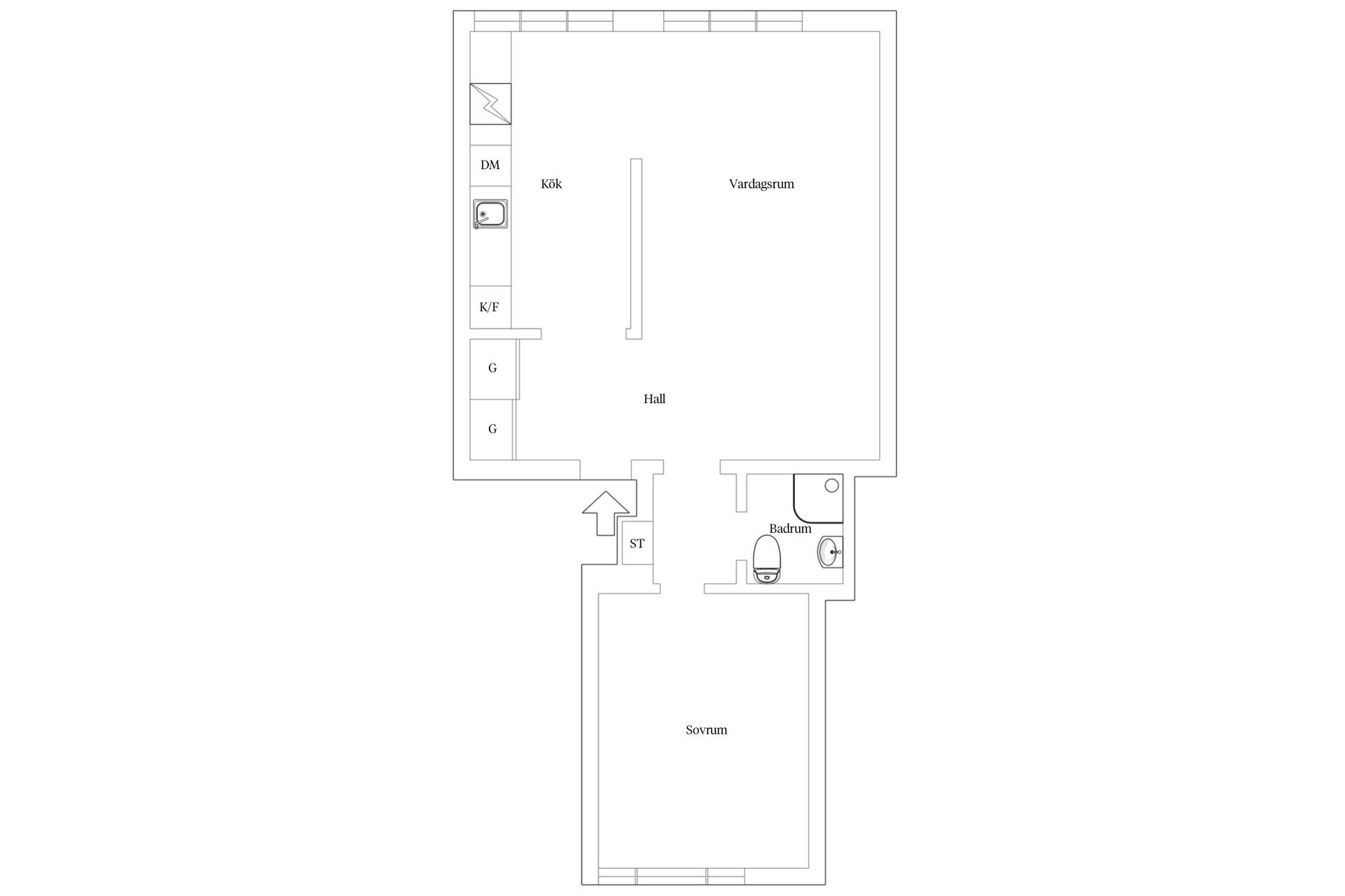Bostadsrätt, Södra Kyrkogatan 57B, Lugnet, Borås
