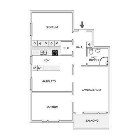Bostadsrätt, Russinvägen 2, 5 tr, Hökarängen, Stockholm