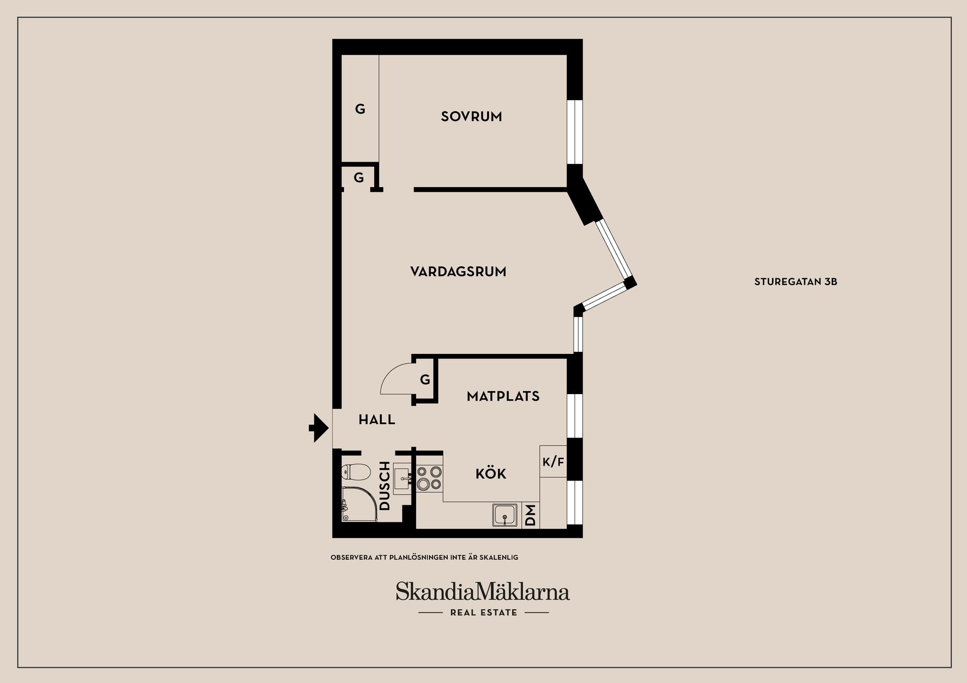 Bostadsrätt, Sturegatan 3B, Centralt/Vasastaden, Linköping