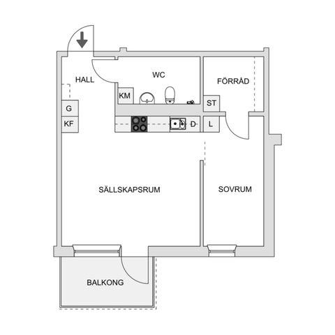 Bostadsrätt, Pepparvägen 60, 4tr, Hökarängen, Stockholm