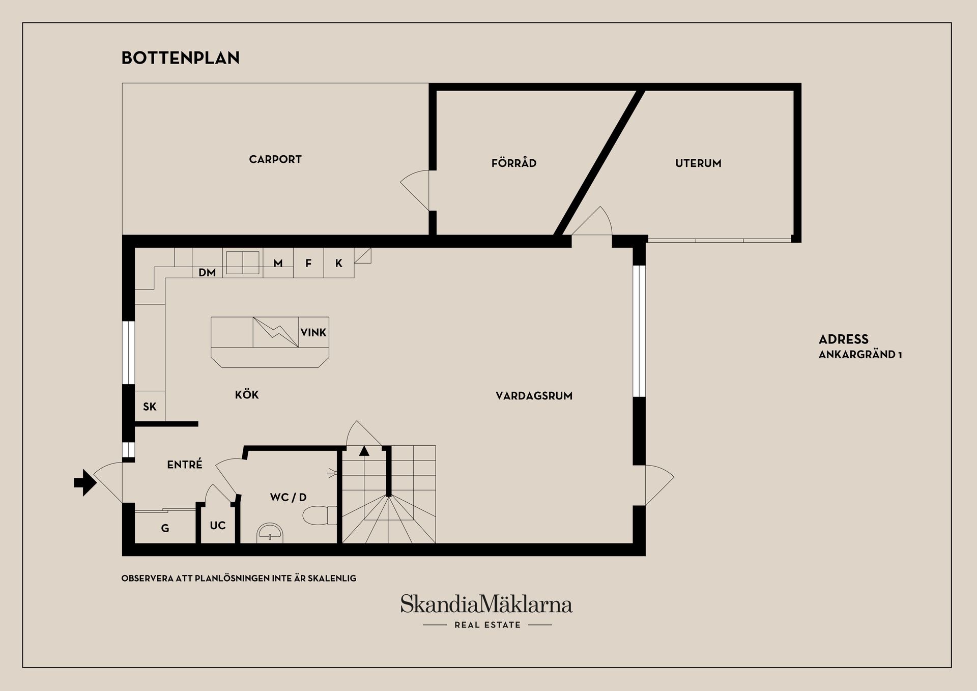 Villa, Ankargränd 1, Brandholmen, Nyköping
