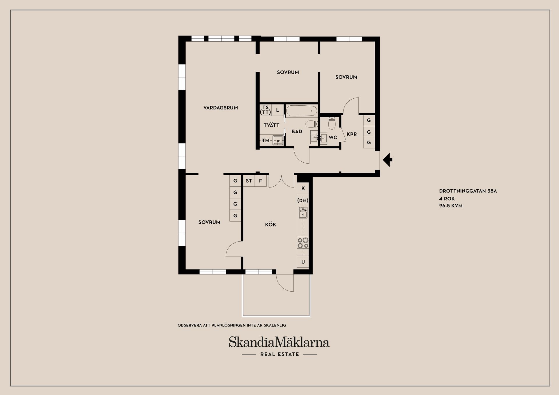 Bostadsrätt, Drottninggatan 38A, Centralt, Linköping