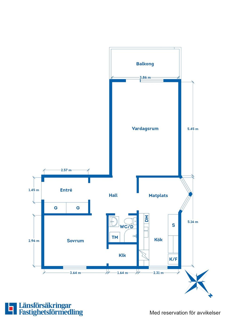 Bostadsrätt, Norrängsgatan 3B, 2 vån, Centralt, Motala