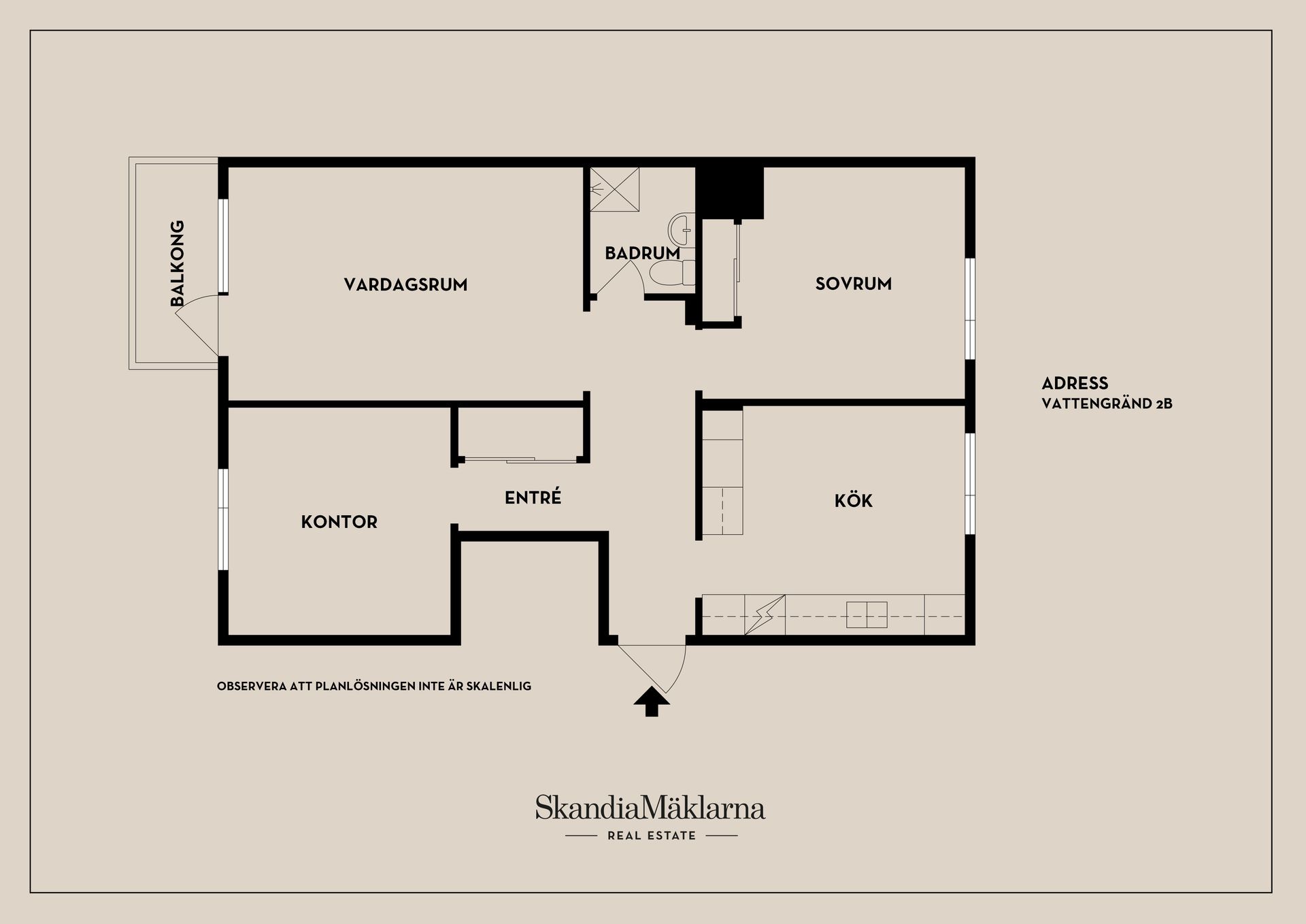 Bostadsrätt, Vattengränd 2B, Centralt Väster, Nyköping