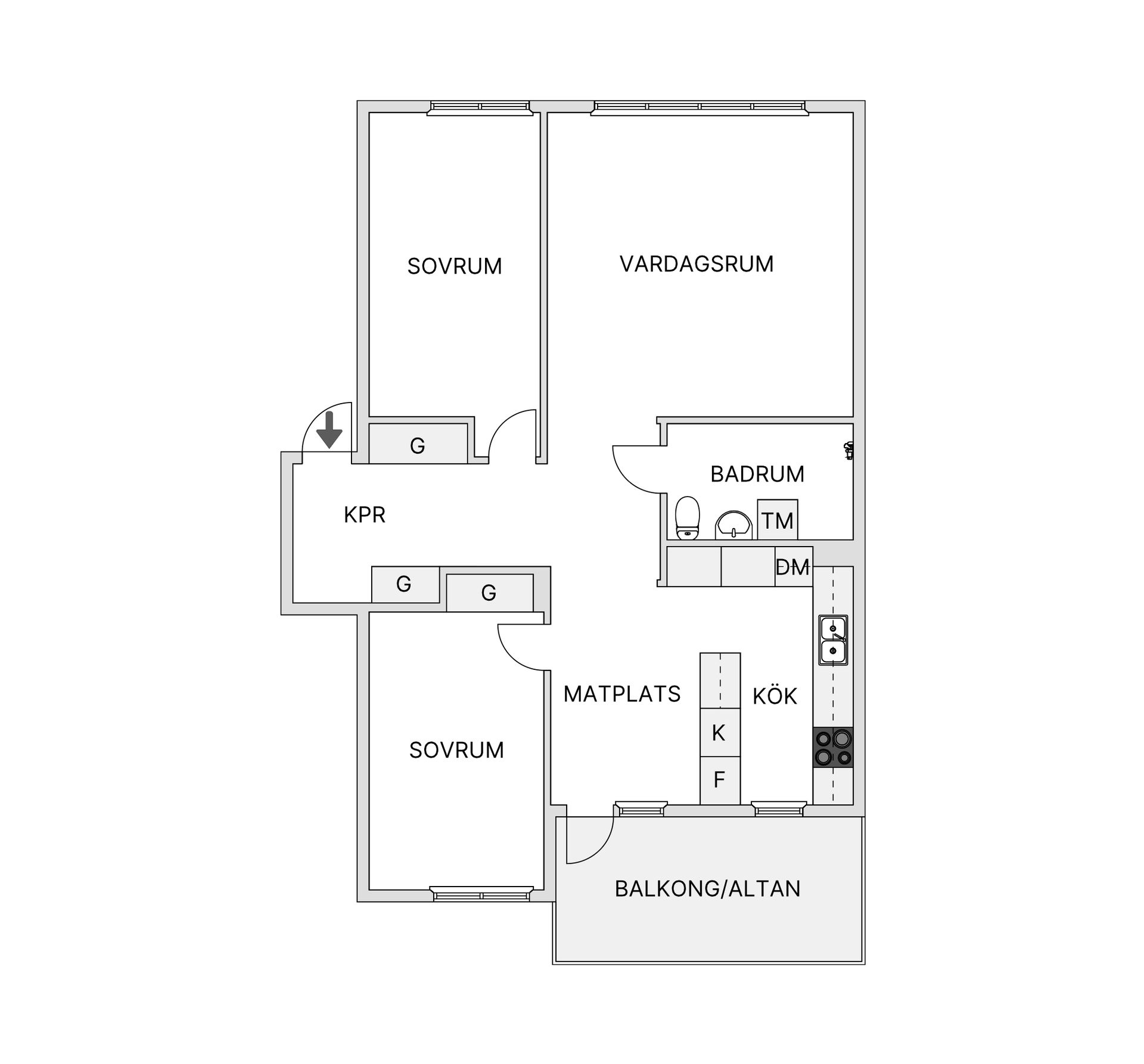 Bostadsrätt, Karlsviksvägen 2B, Brunflo, Östersund