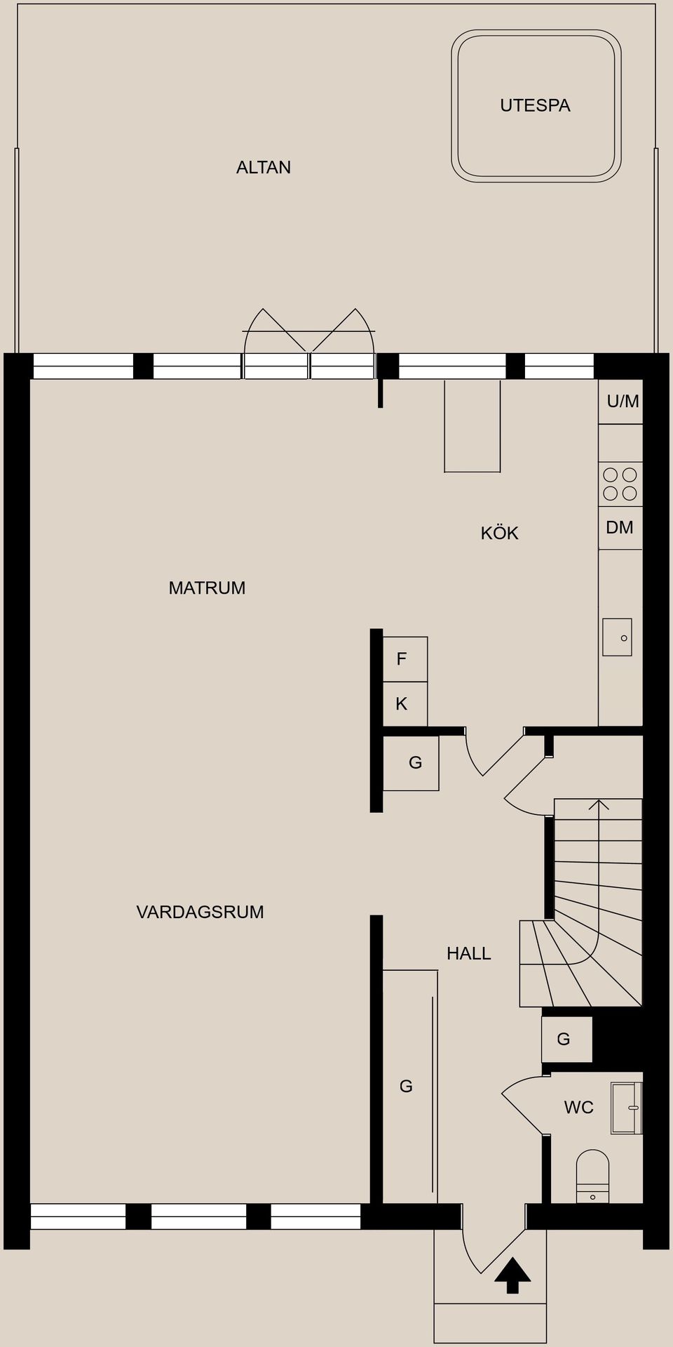 Radhus, Jordbrogatan 35, Skarphagen, Norrköping