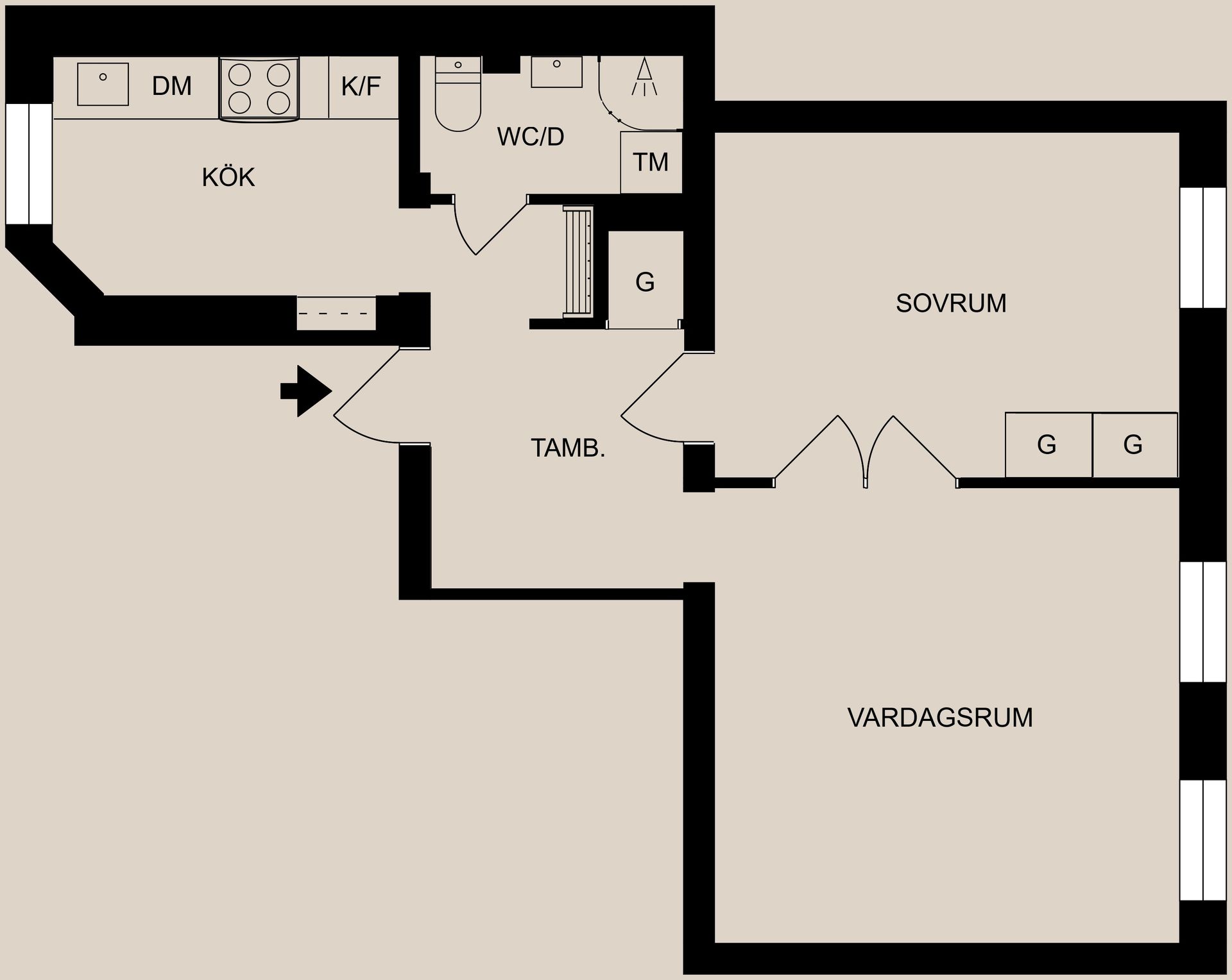 Bostadsrätt, Enebygatan 35B, Norr, Folkparken, Norrköping