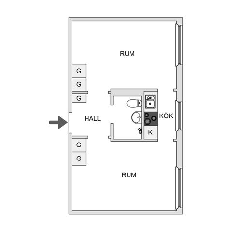 Bostadsrätt, Fyrverkarbacken 30, 3 tr, Kungsholmen Marieberg, Stockholm