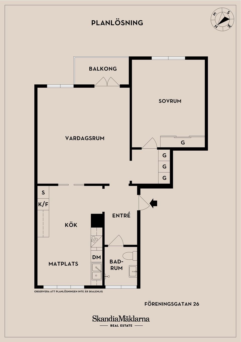 Bostadsrätt, Föreningsgatan 26, Tågaborg, Helsingborg