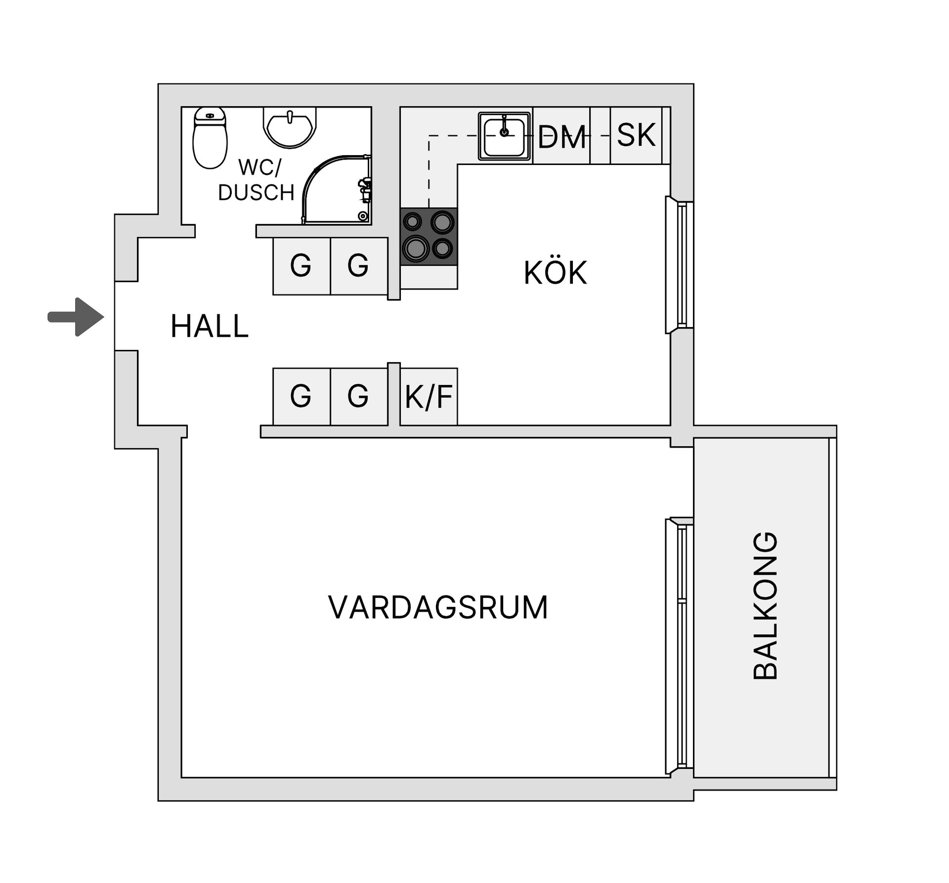 Bostadsrätt, Adress dold tillsvidare, Huskvarna, Jönköping
