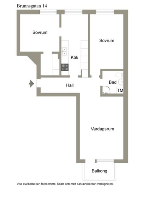Bostadsrätt, Brunnsgatan 14, Väster, Nyköping