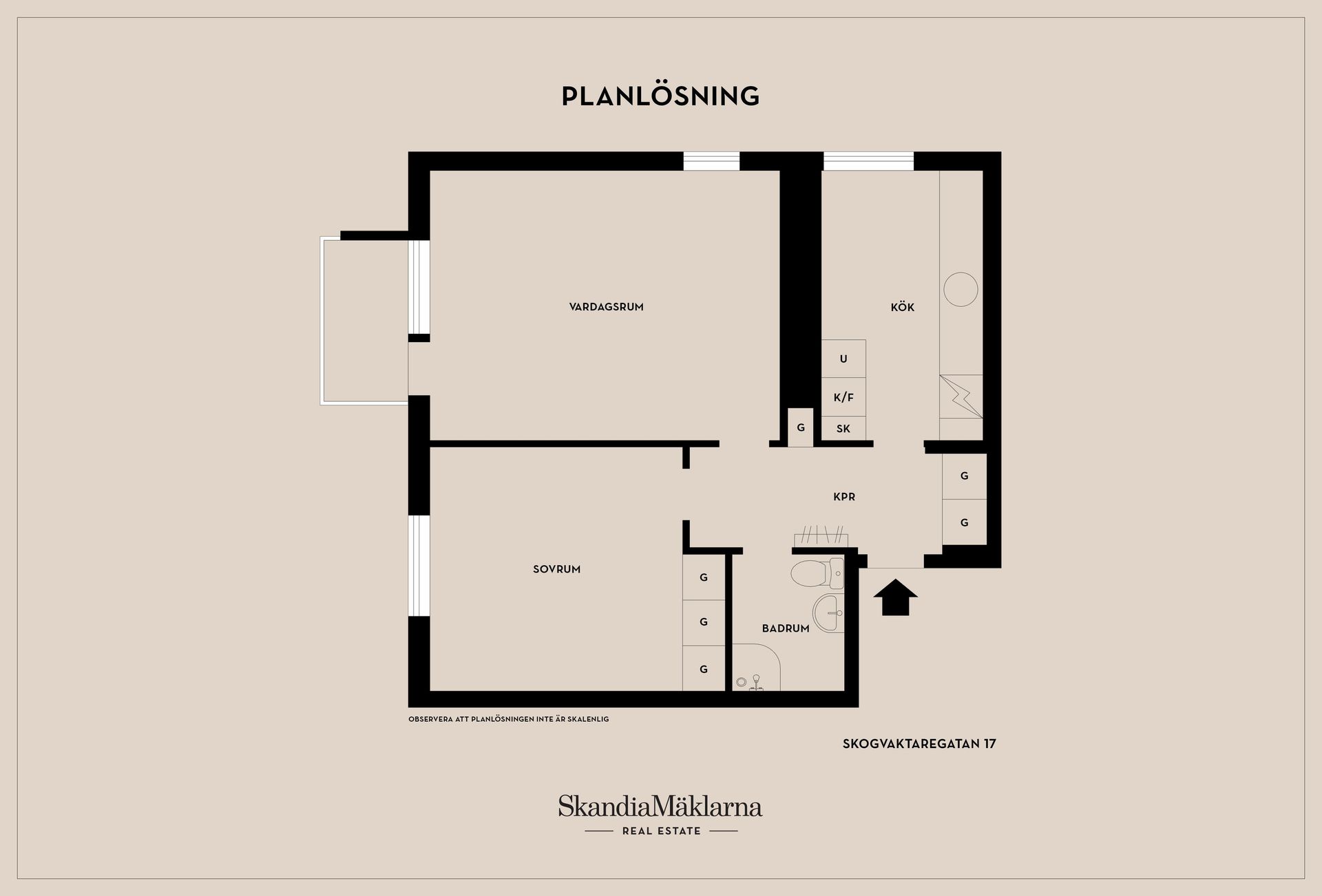 Bostadsrätt, Skogvaktaregatan 17, Södra Skogen, Karlsborg