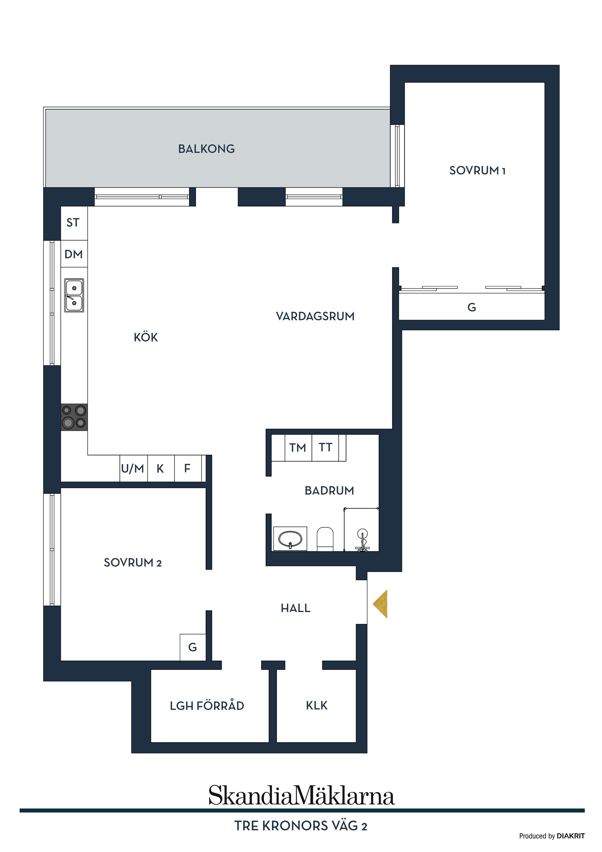 Bostadsrätt, Tre kronors väg 2, Kvarnholmen, Nacka