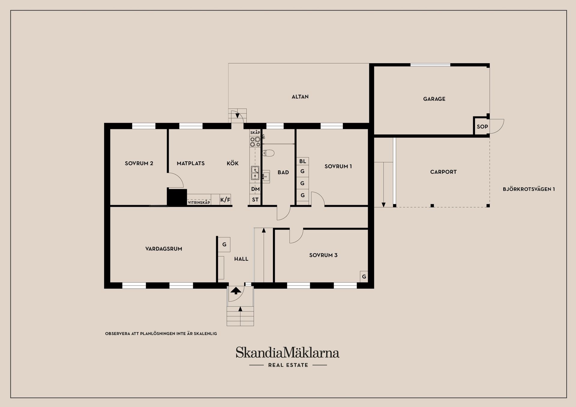 Villa, Björkrotsvägen 1, Stodene, Karlstad