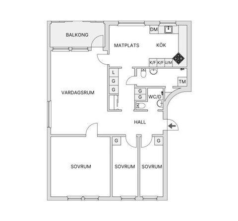 Bostadsrätt, Bollmoravägen 58, 2 tr, Tyresö Centrum, Tyresö