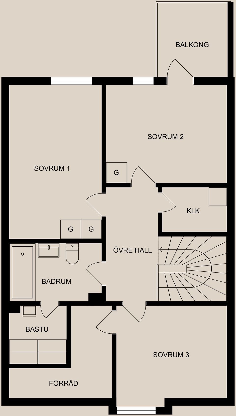 Radhus, Axel Swartlings gata 141, Klockaretorpet, Norrköping