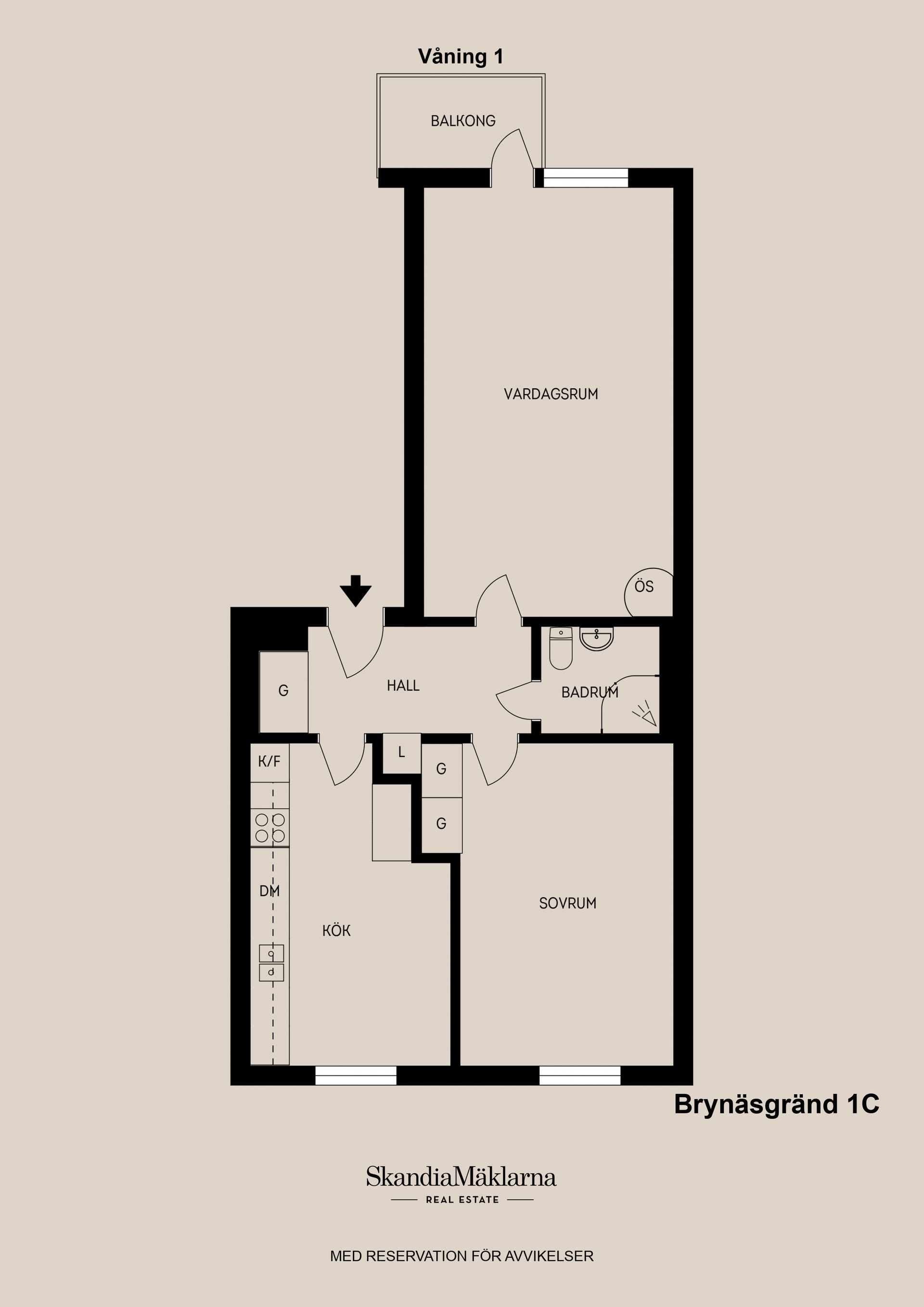 Bostadsrätt, Brynäsgränd 1C, Brynäs, Gävle