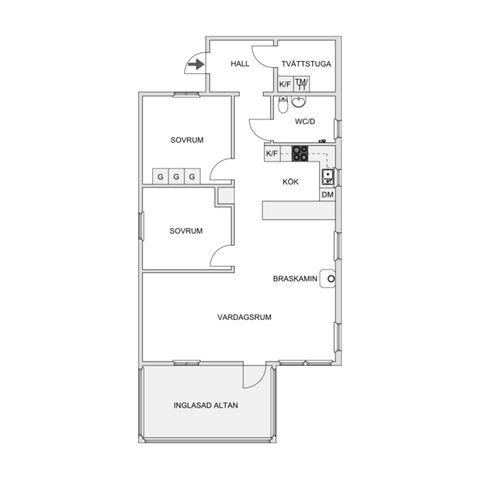 Bostadsrätt, Mjälenhöjden 1R, Mjälen, Ljungby