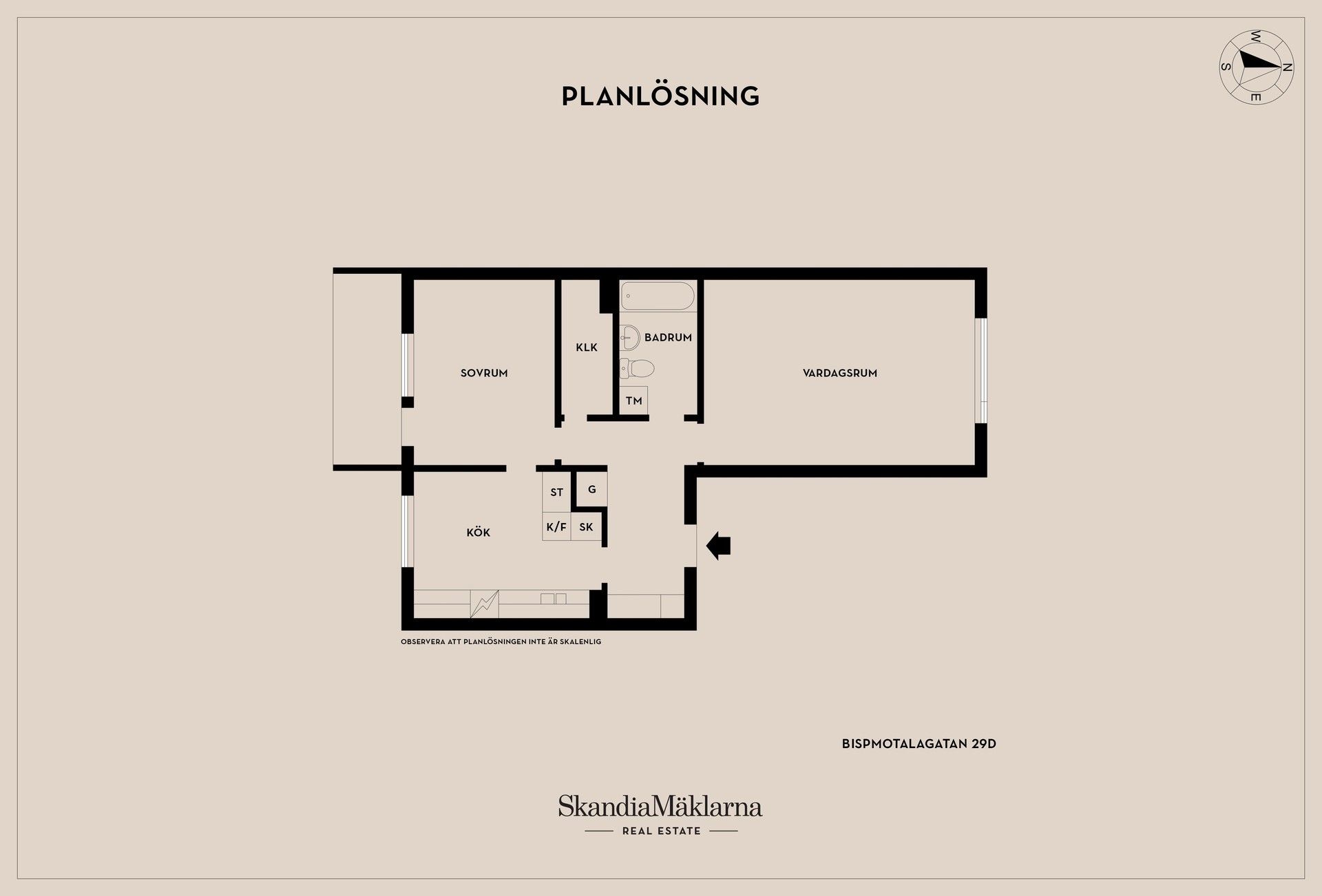 Bostadsrätt, Bispmotalagatan 29D, Centralt, Motala