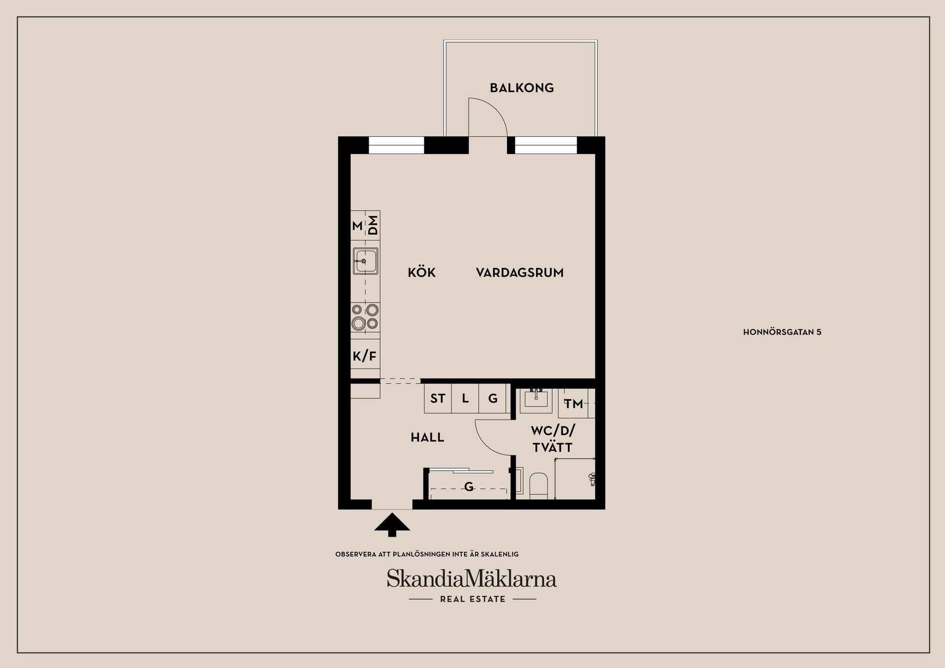 Bostadsrätt, Honnörsgatan 5, Södra Ekkällan, Linköping