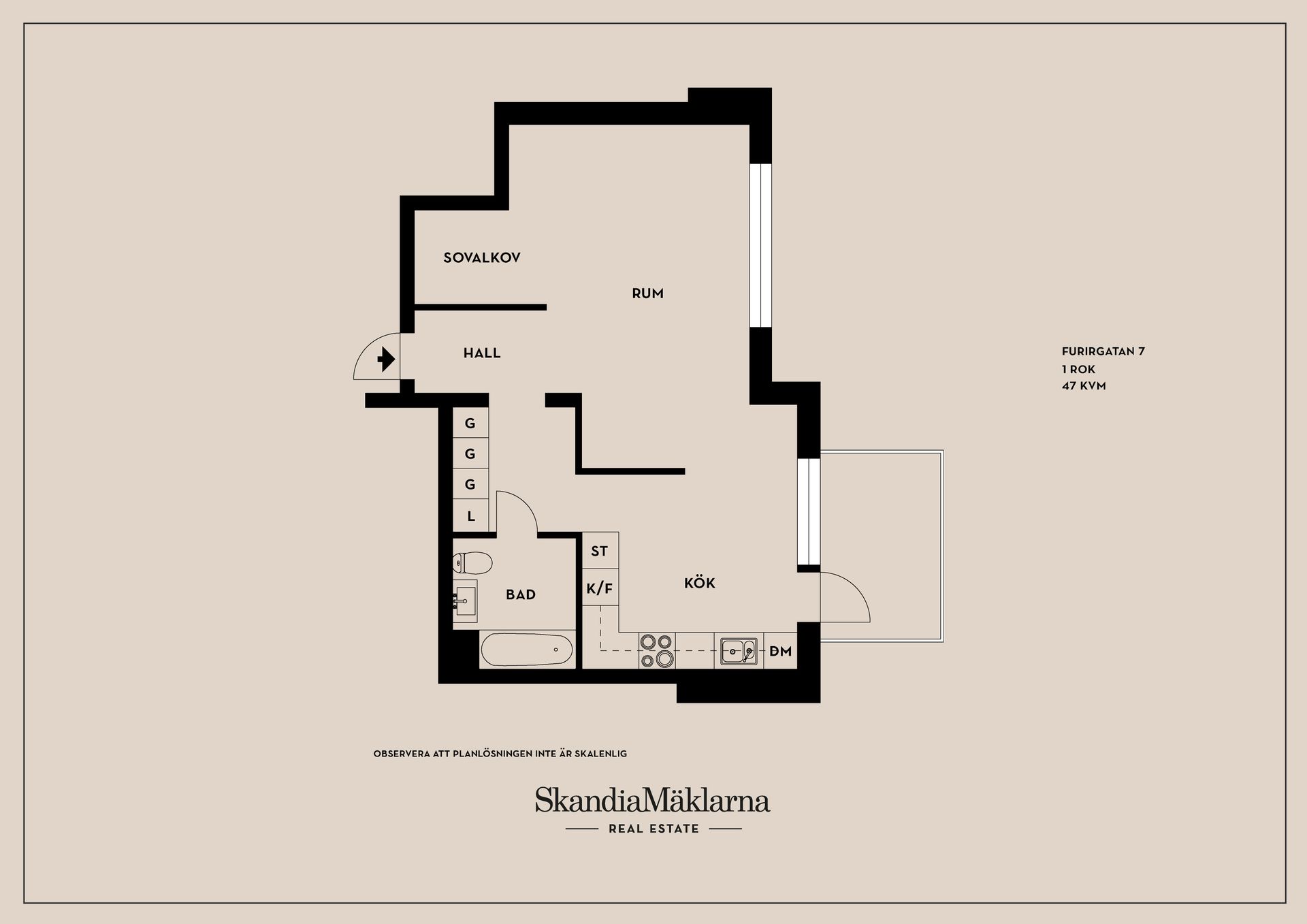 Bostadsrätt, Furirgatan 7, T1/Centralt, Linköping