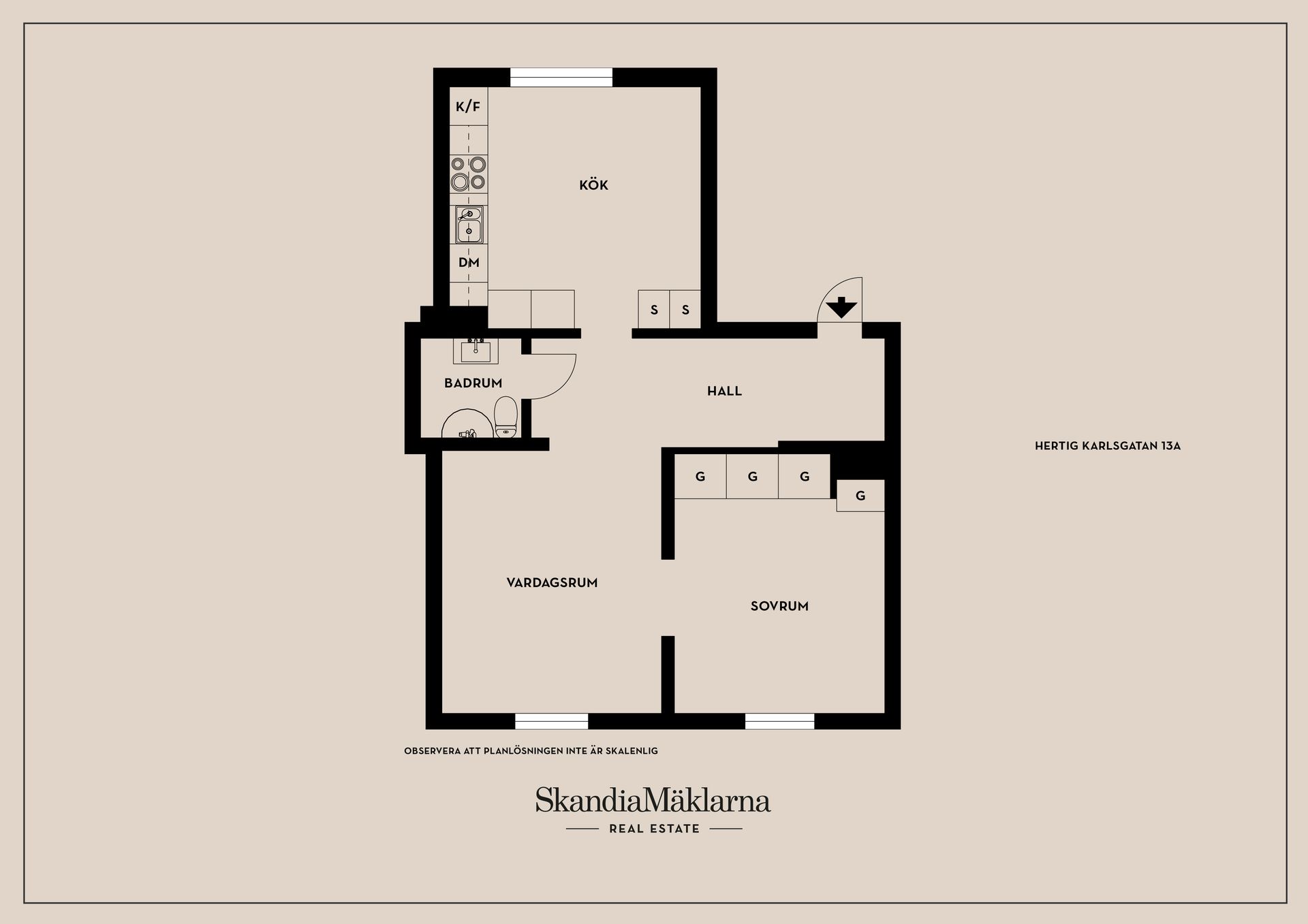 Bostadsrätt, Hertig Karlsgatan 13A, Vasastaden, Linköping