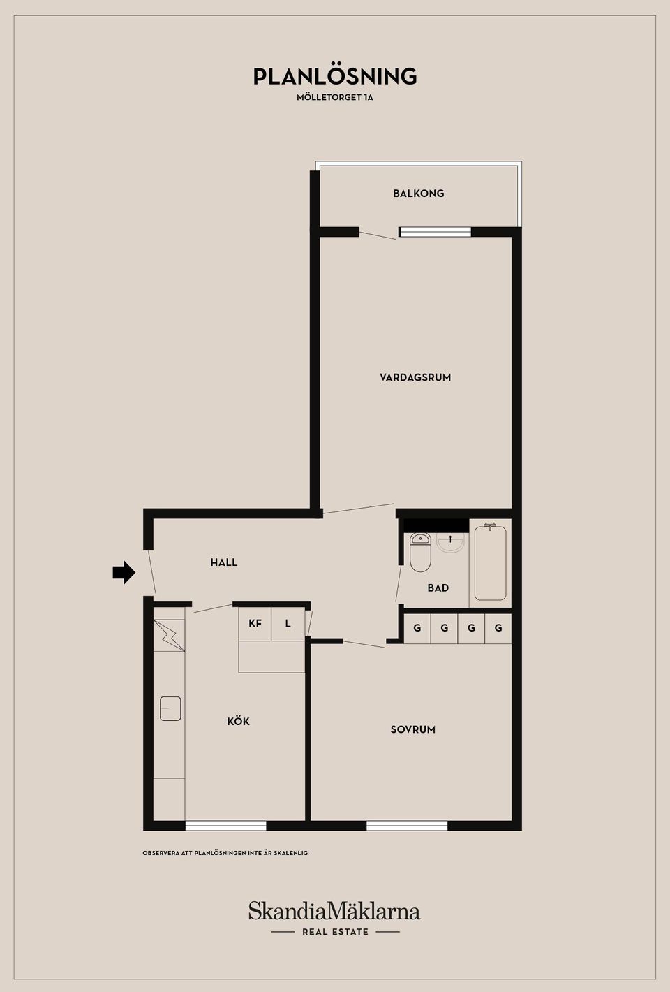Bostadsrätt, Mölletorget 1A, Edvinshem, Ystad