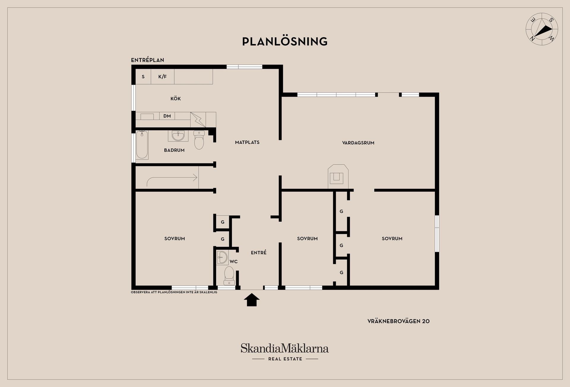 Villa, Vräknebrovägen 20, Charlottenborg, Motala