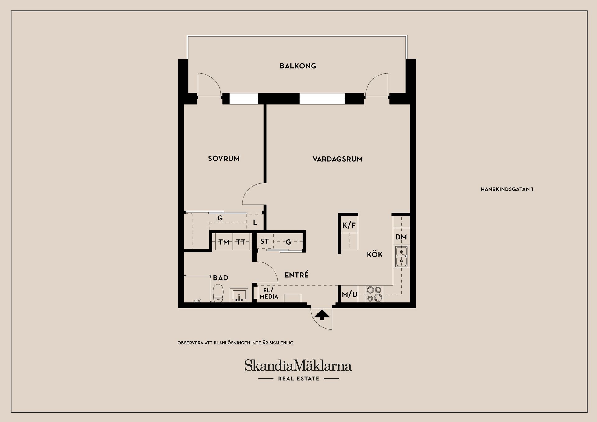 Bostadsrätt, Hanekindsgatan 1, Folkets Park/Valla, Linköping