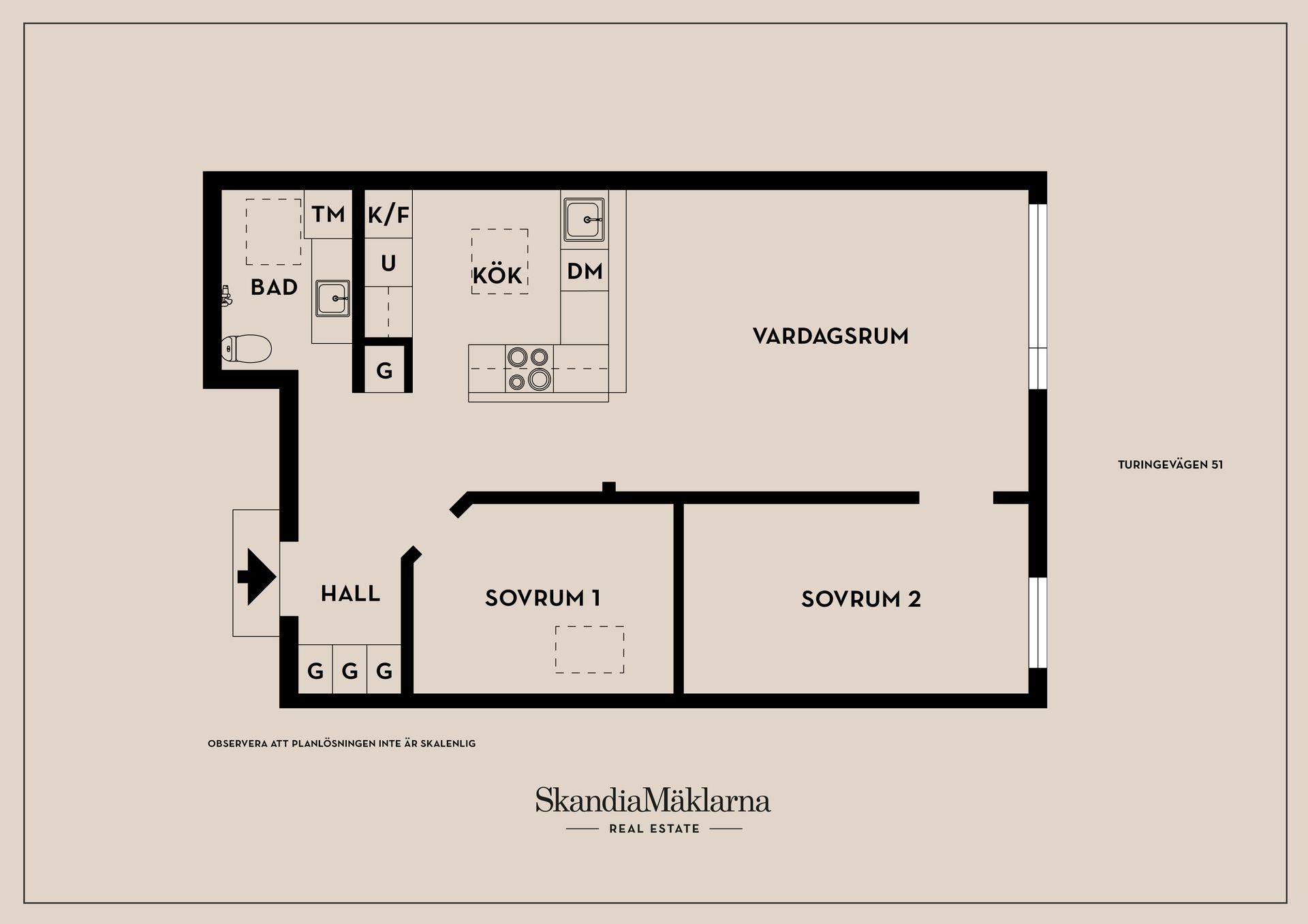 Bostadsrätt, Turingevägen 51, Örby, Stockholm