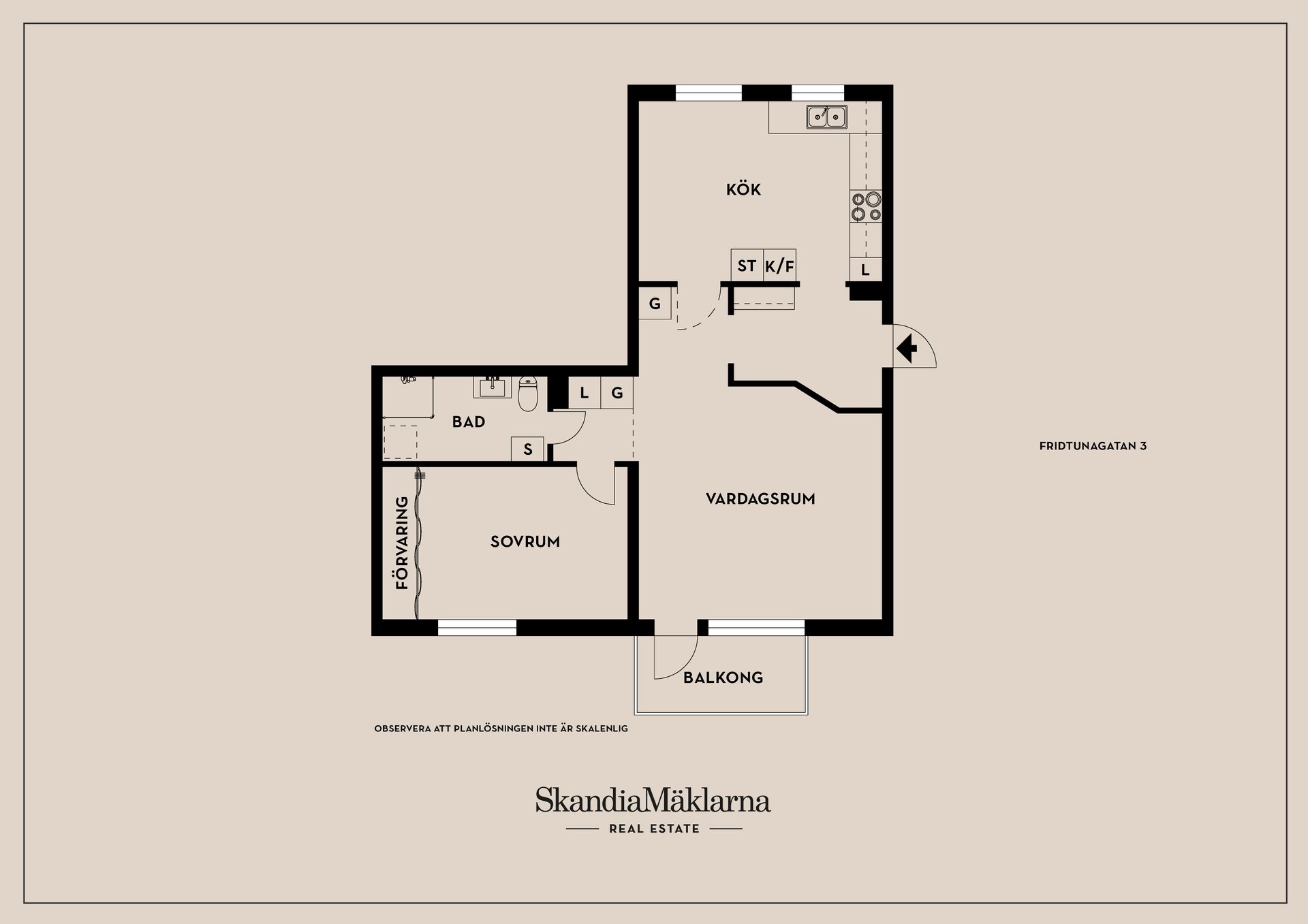 Bostadsrätt, Fridtunagatan 3, T1/Centralt, Linköping