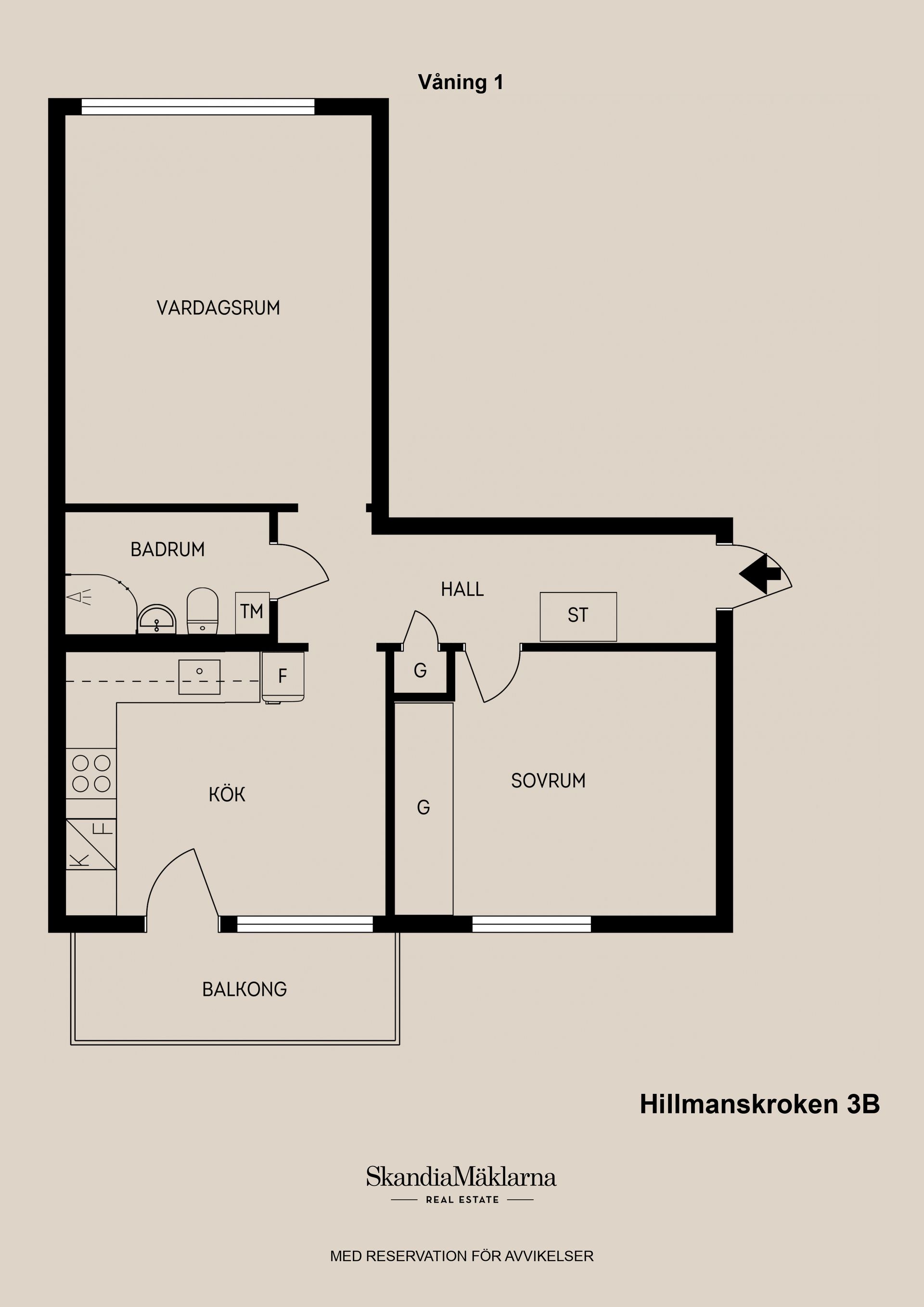 Bostadsrätt, Hillmanskroken 3B, Brynäs, Gävle