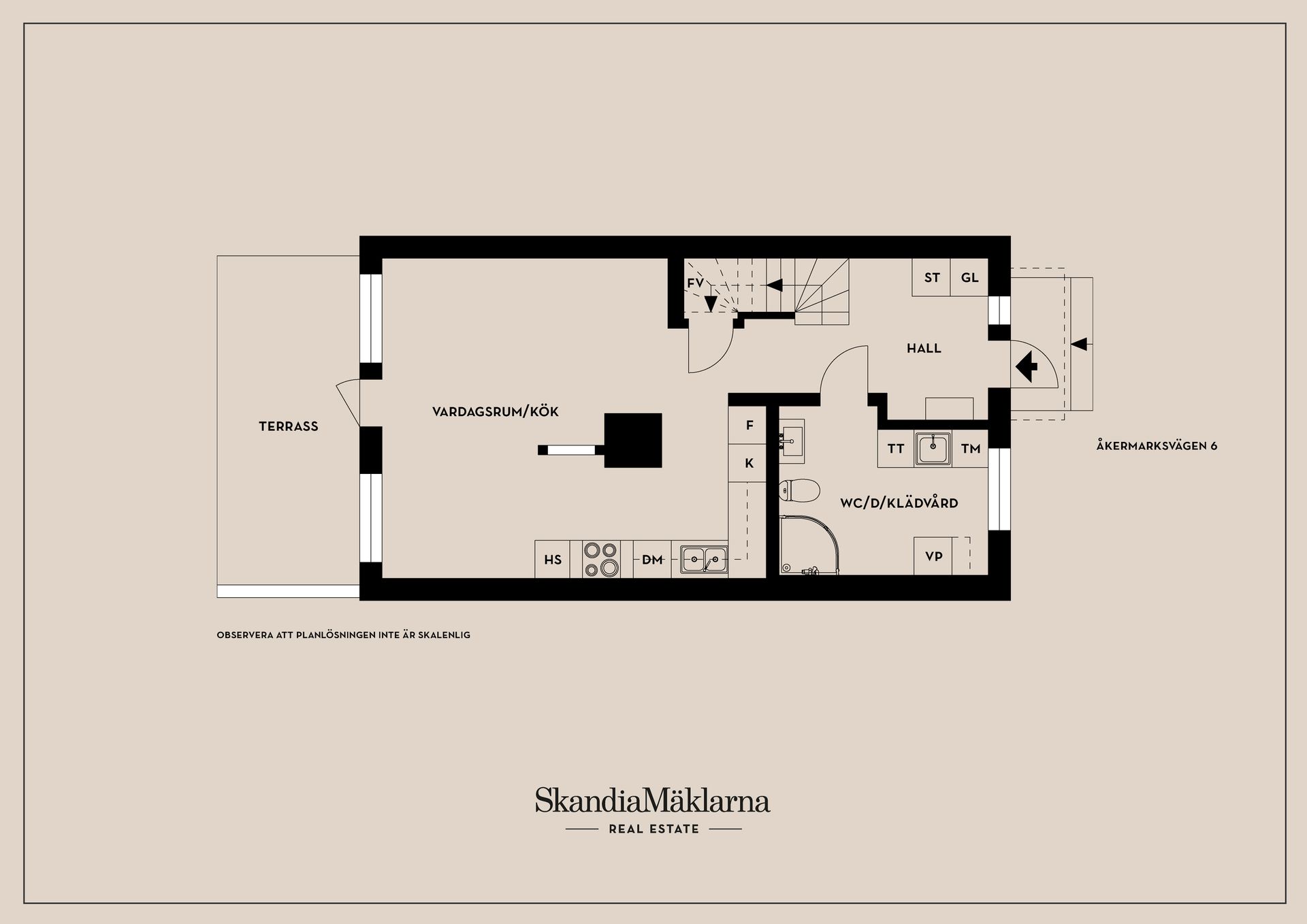 Radhus, Åkermarksvägen 6, Stockfallet, Karlstad