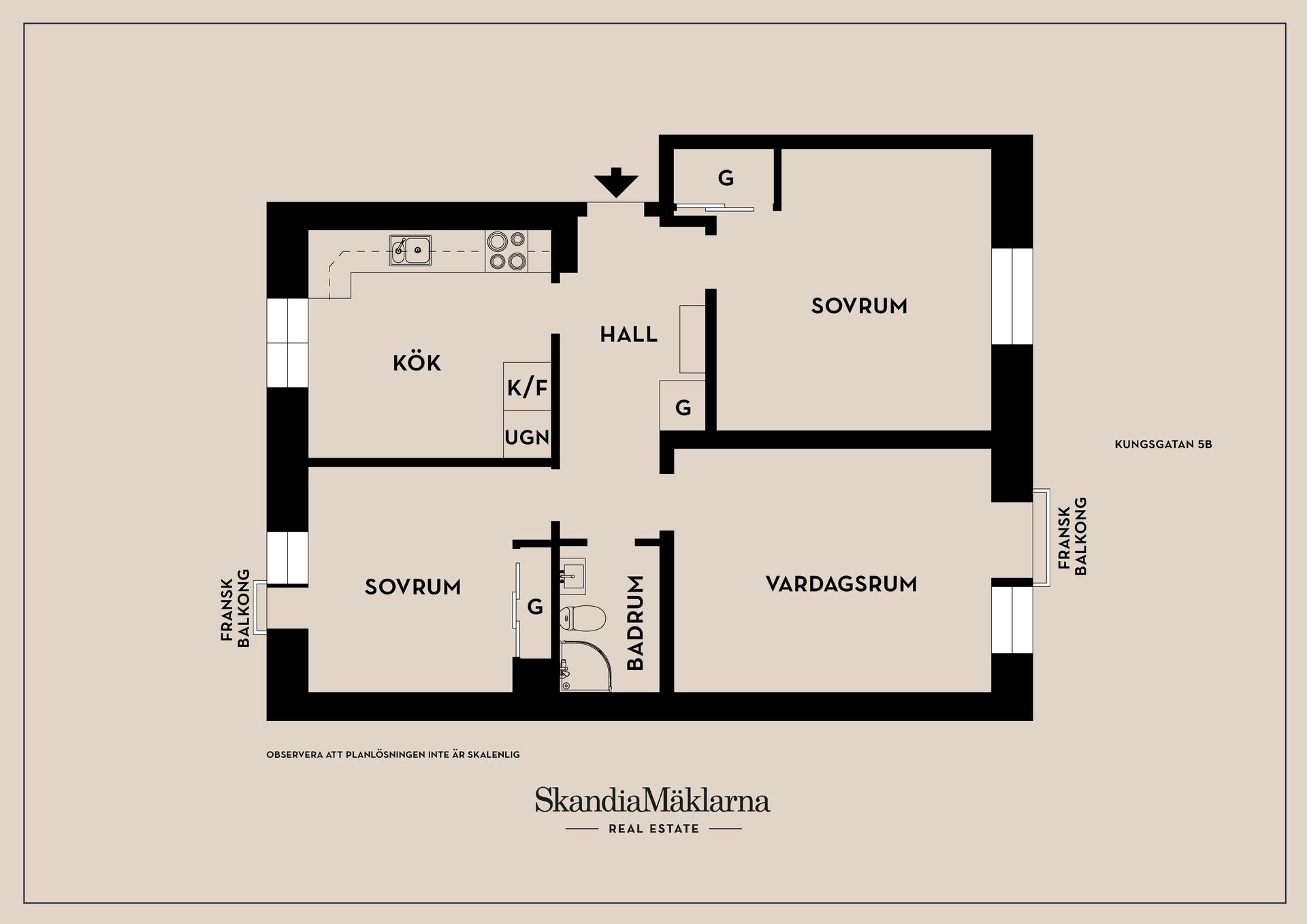 Bostadsrätt, Kungsgatan 5B, Centrum/ Nedre Norrmalm, Borås