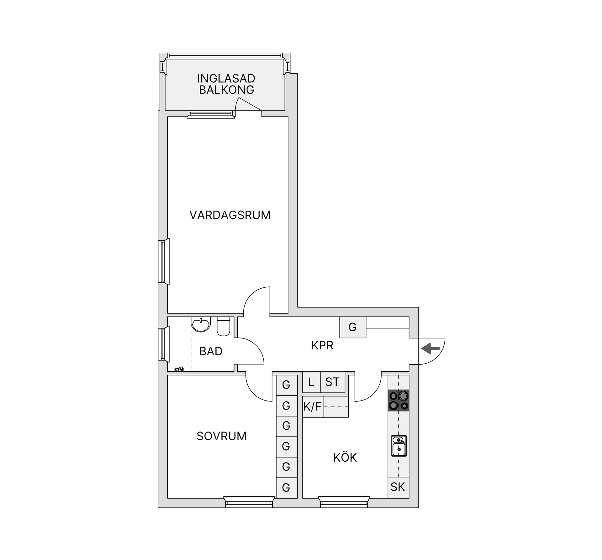 Bostadsrätt, Harabergsgatan 15A, Centralt, Ljungby