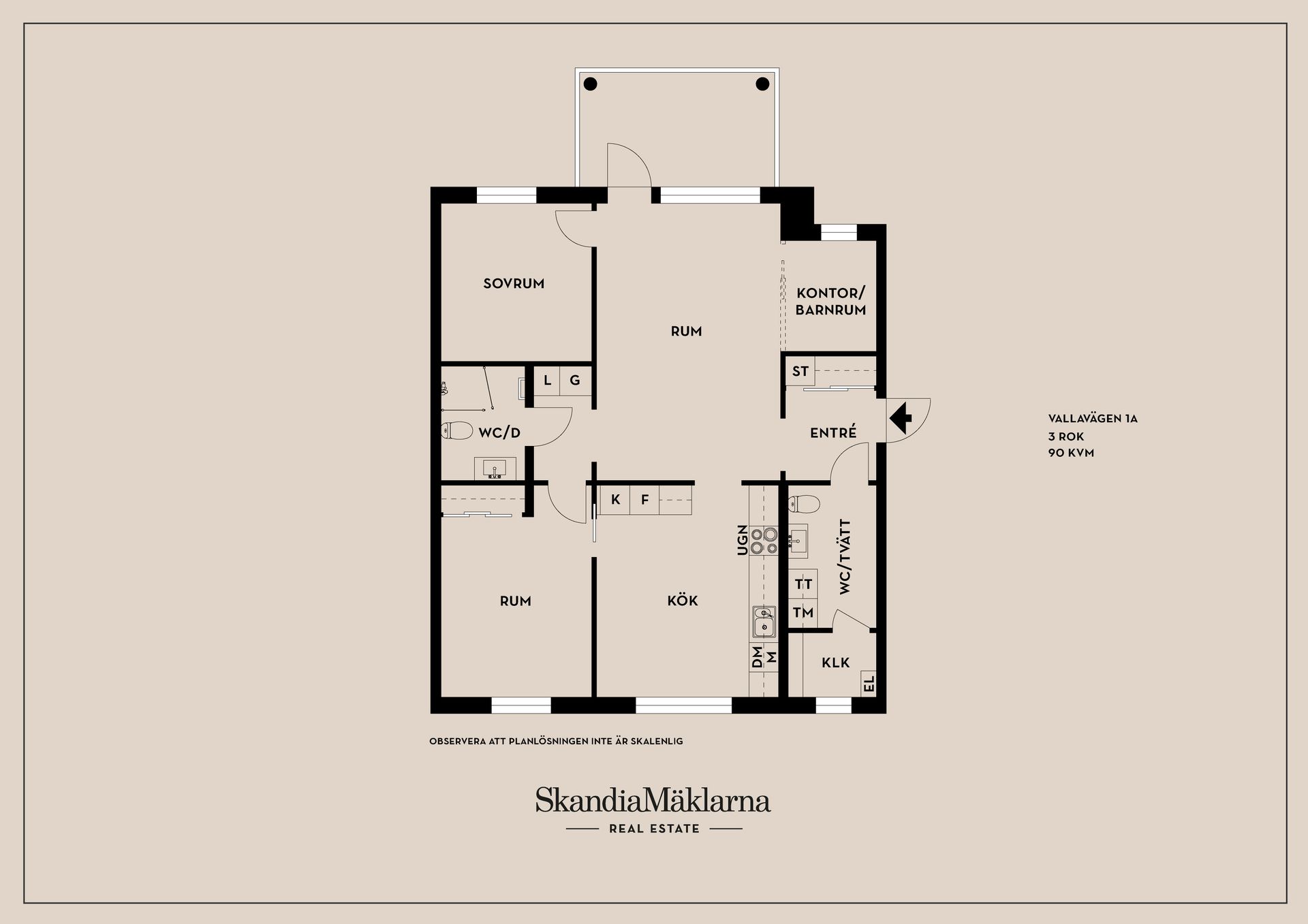Bostadsrätt, Vallavägen 1A, Valla, Linköping