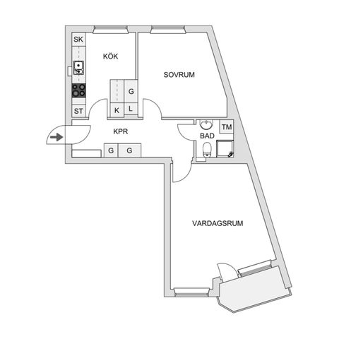 Bostadsrätt, Harabergsgatan 3B, Centralt, Ljungby