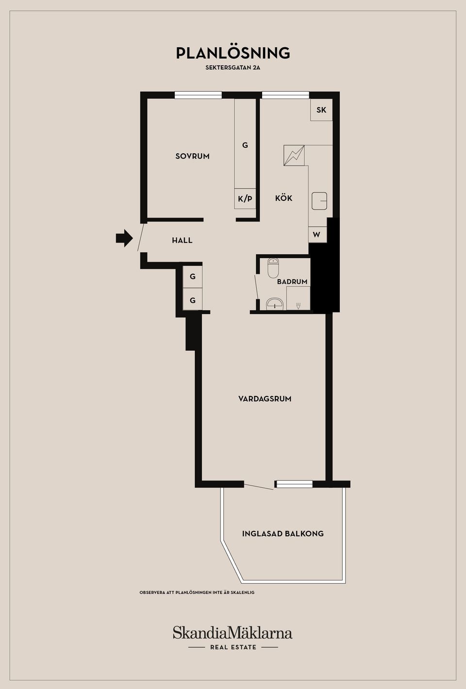 Bostadsrätt, Sektersgatan 2A, Centrum, Ystad