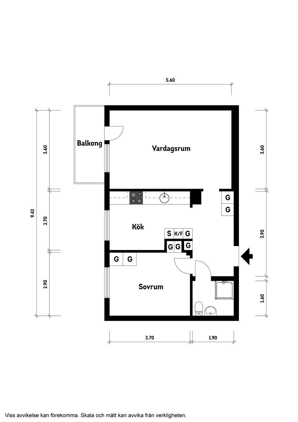 Bostadsrätt, Vengatan 1A, Väster, Landskrona