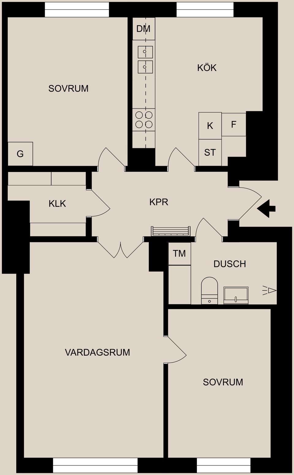 Bostadsrätt, Enebygatan 8A, Norr, Folkparken, Norrköping