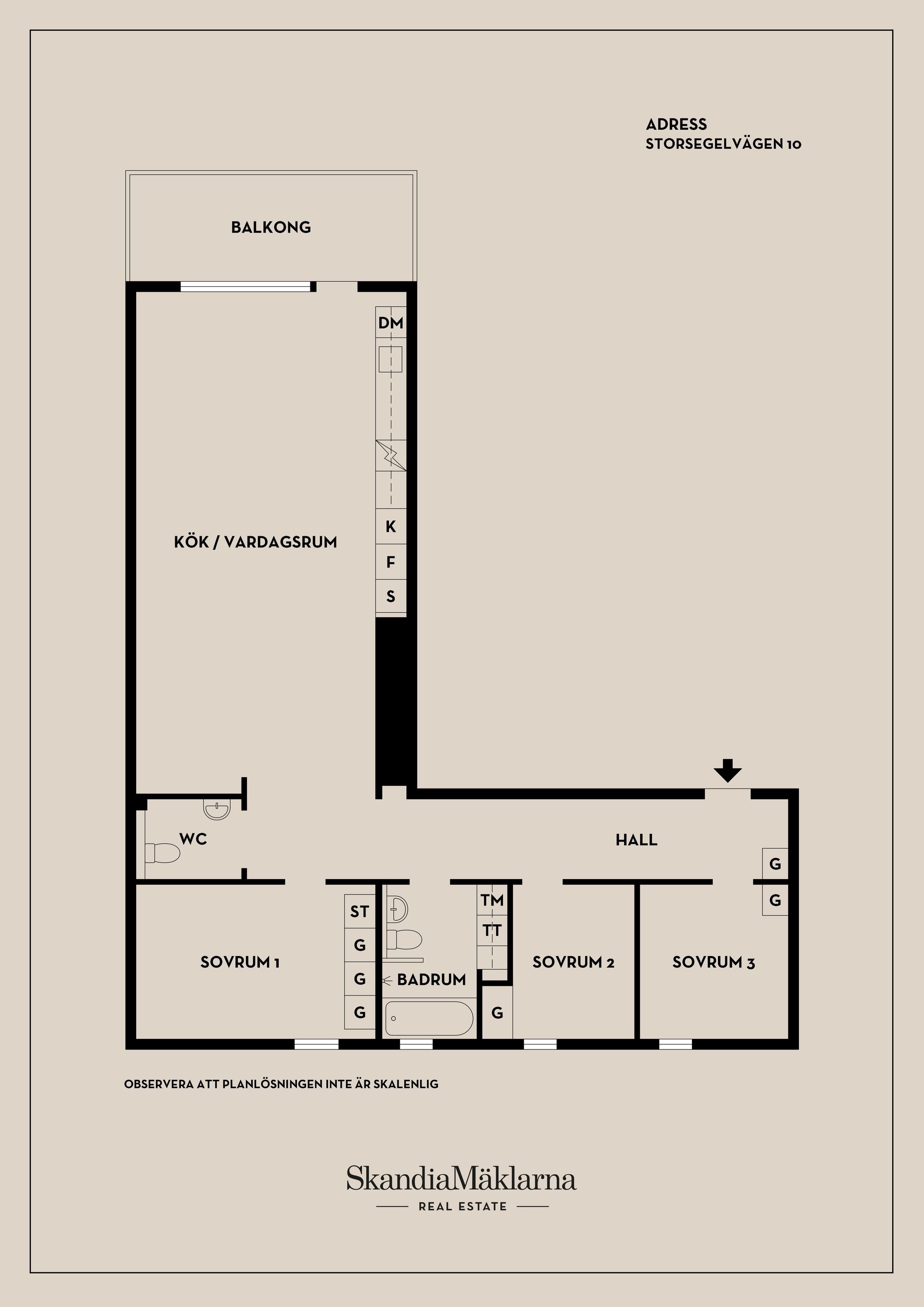 Bostadsrätt, Storsegelvägen 10, vån 5, Gröndal, Stockholm