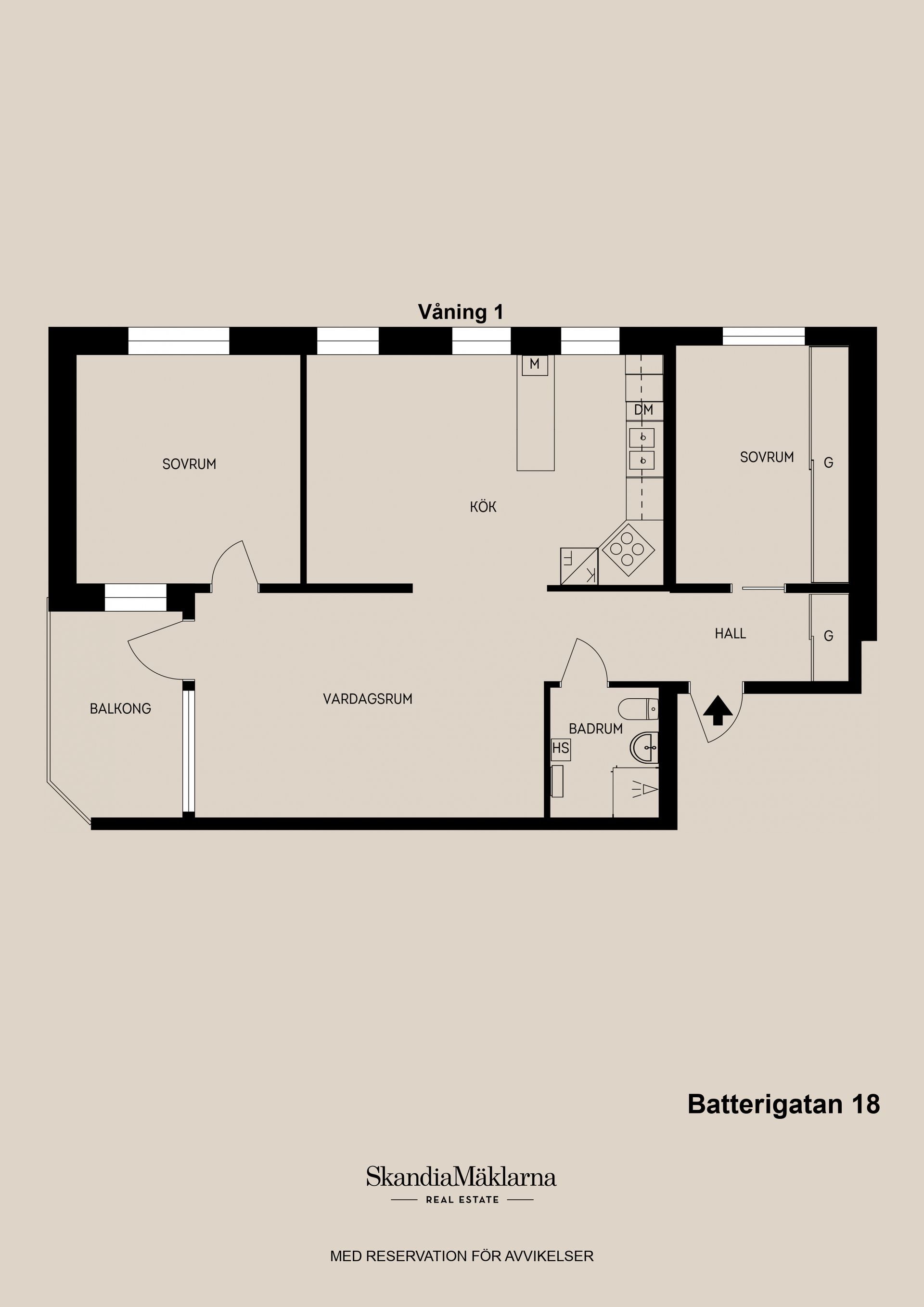 Bostadsrätt, Batterigatan 18, Söder/Södertull, Gävle