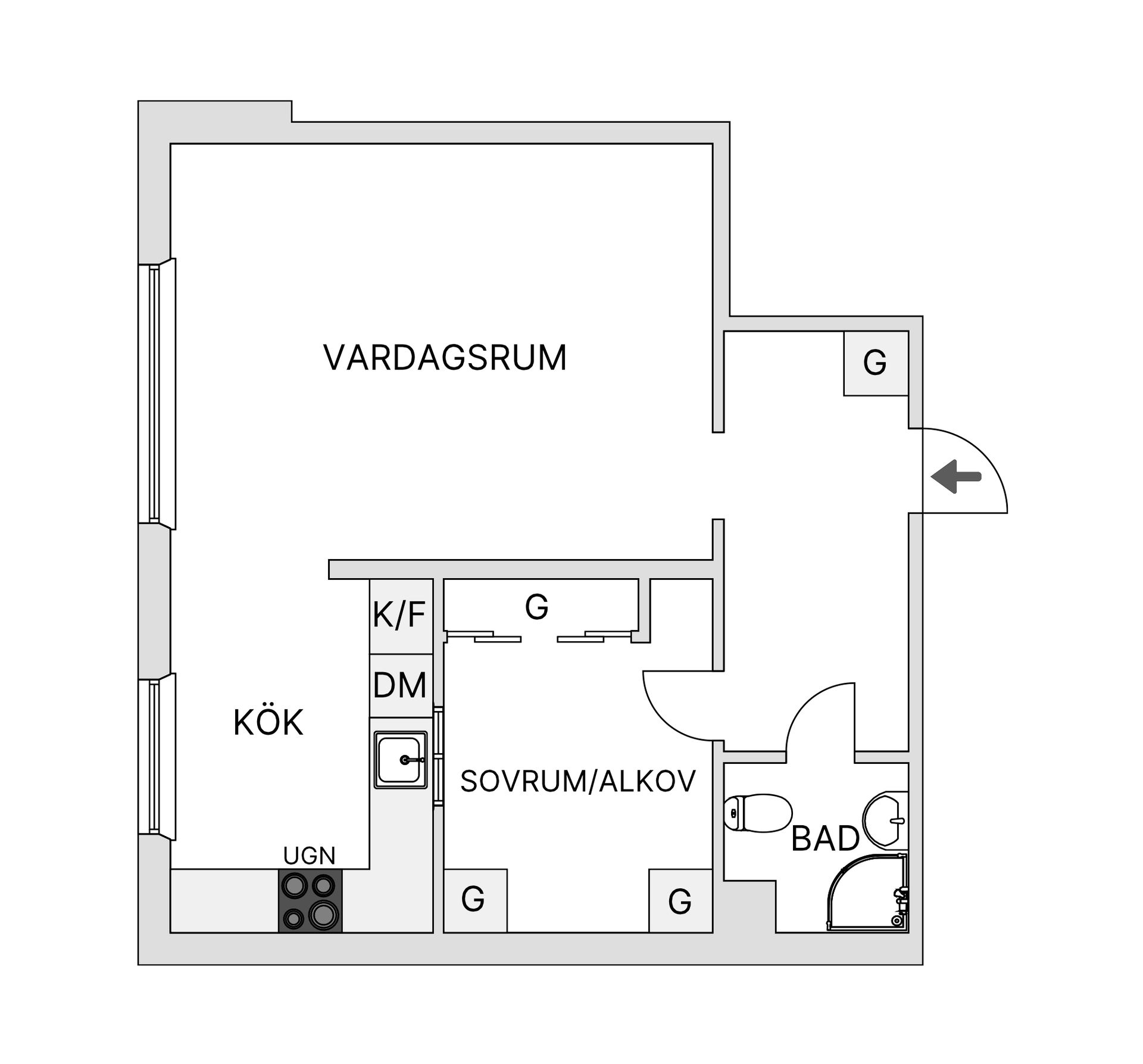 Bostadsrätt, Albäcksgatan 39, Centralt Sundsvall, Sundsvall