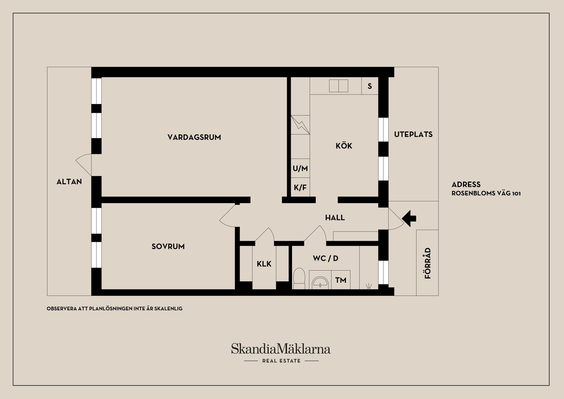 Bostadsrätt, Rosenbloms väg 101, Väster, Nyköping