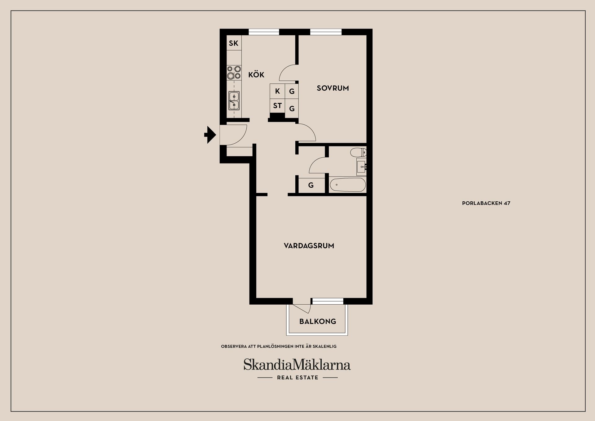 Bostadsrätt, Porlabacken 47, Hagsätra, Stockholm