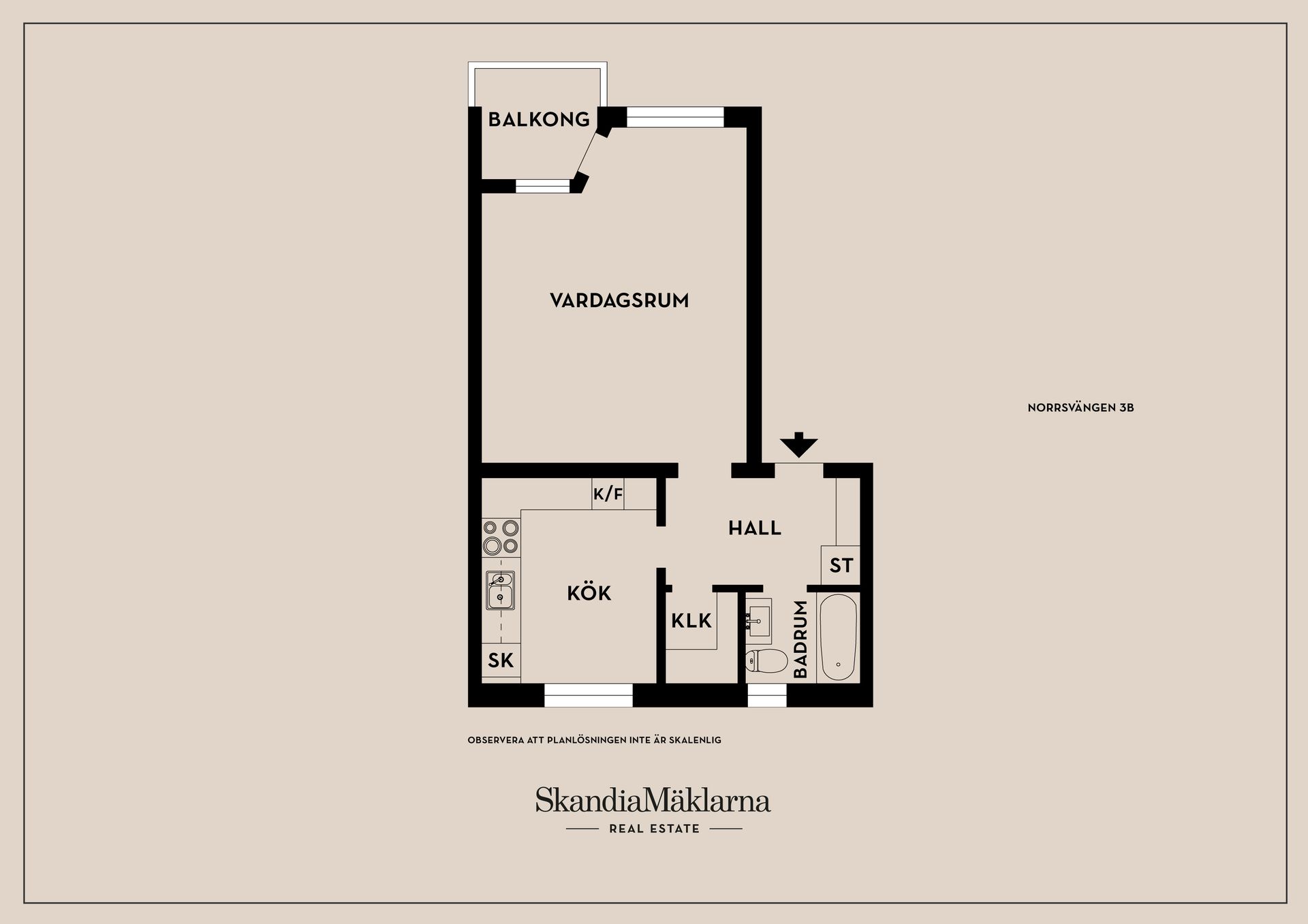 Bostadsrätt, Norrsvängen 3B, Valla/Centralt, Linköping