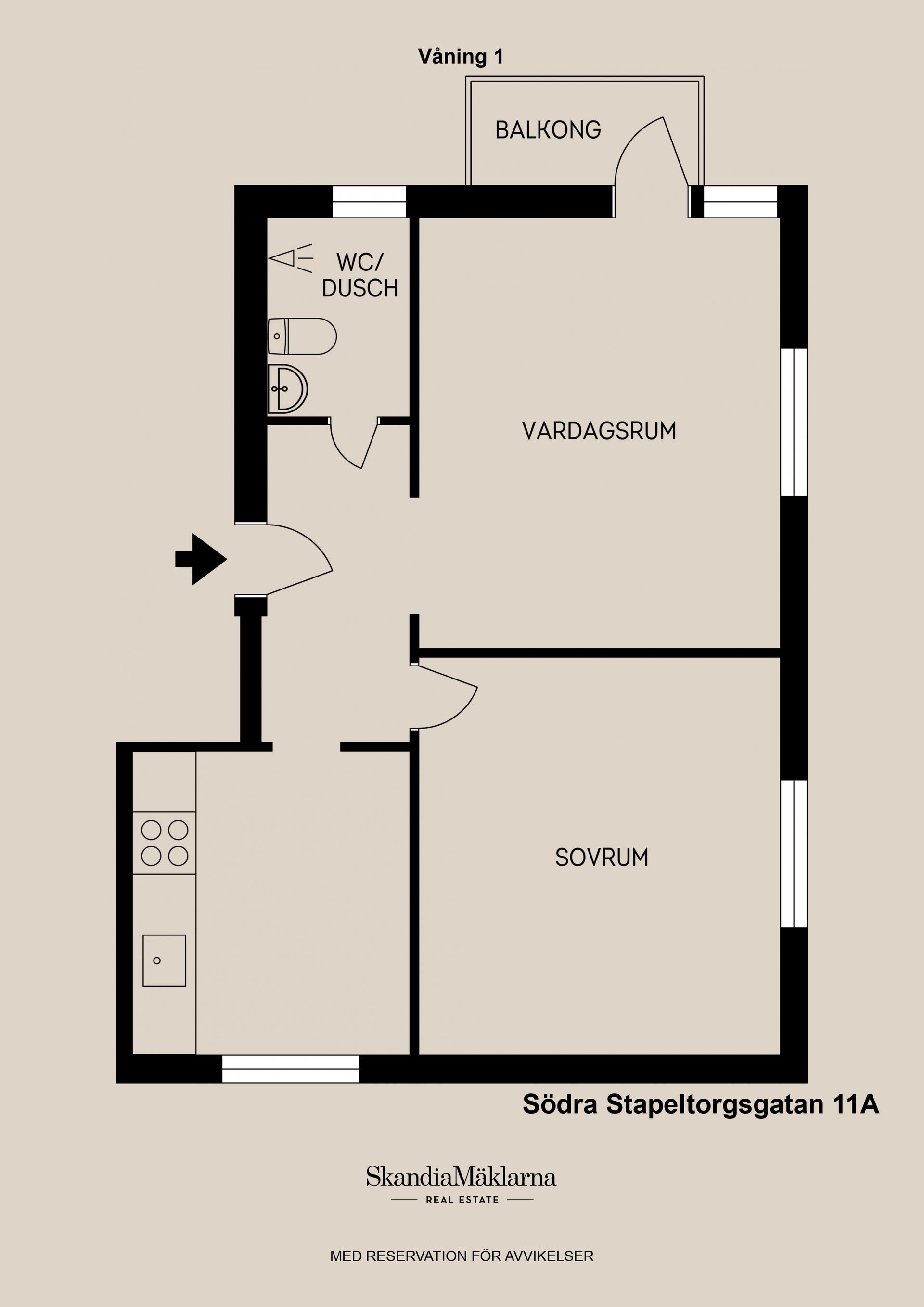 Bostadsrätt, Södra Stapeltorgsgatan 11A, Söder, Gävle