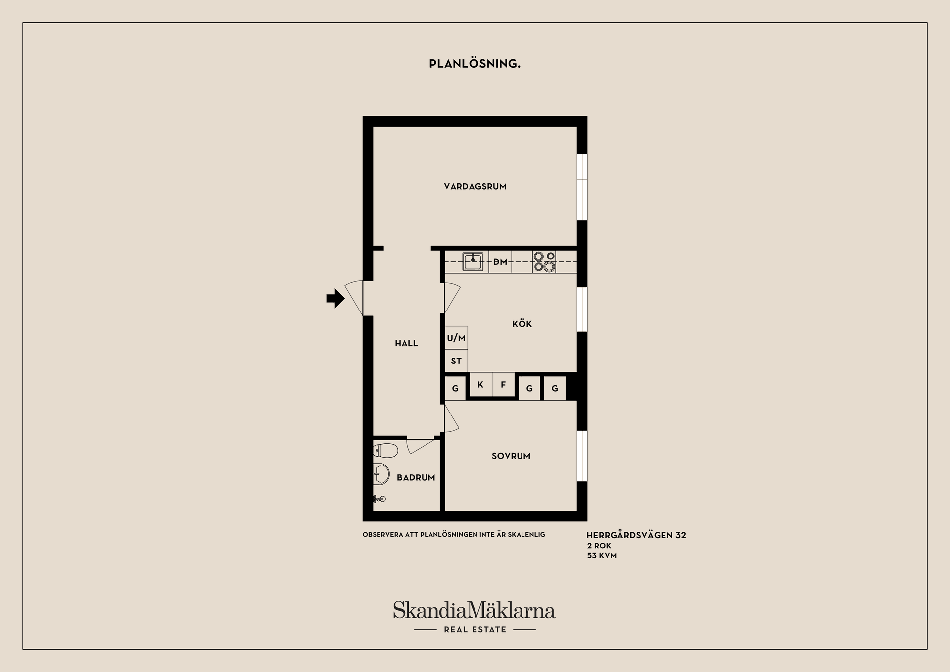 Bostadsrätt, Herrgårdsvägen 32, Centrala Väsby, Upplands Väsby