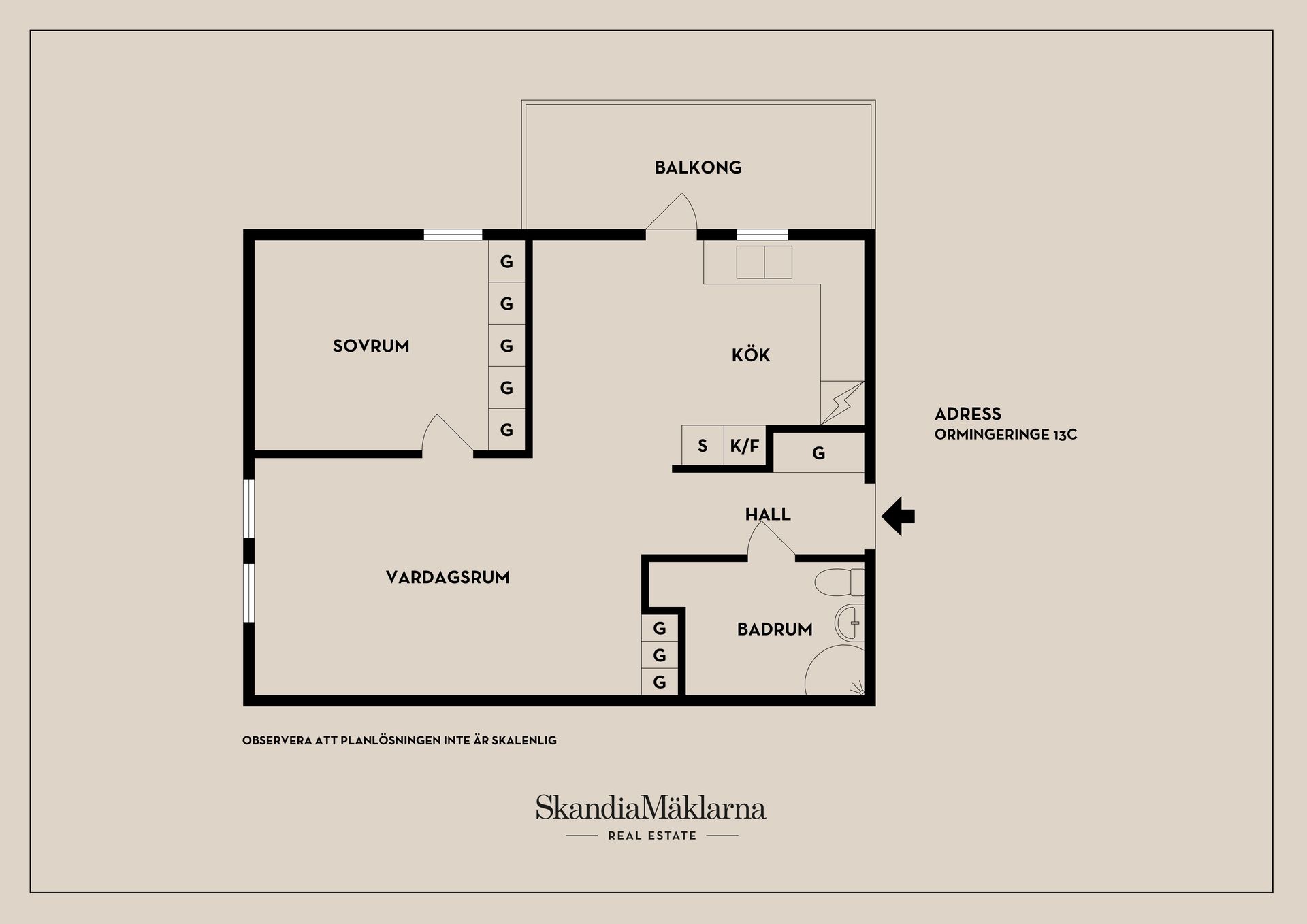 Bostadsrätt, Ormingeringen 13C, Västra Orminge, Nacka