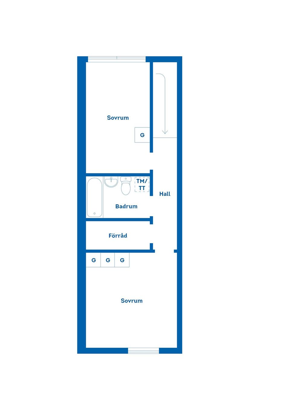 Bostadsrätt, Rosengatan 7C, Ronneby stad, Ronneby